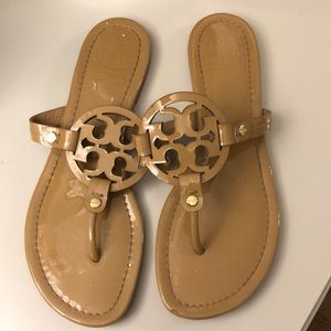 NIB Tory Burch Miller Sandal Square toe sweet tangerine size 7